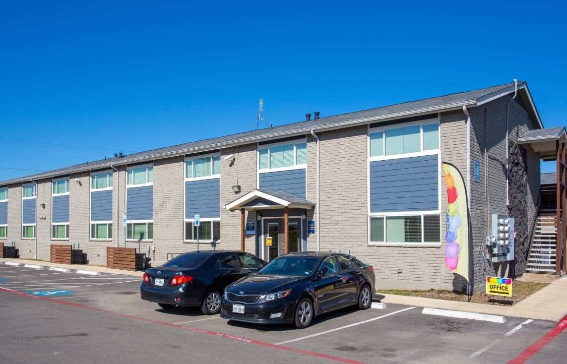 Exterior view of the Waverly Apartments community